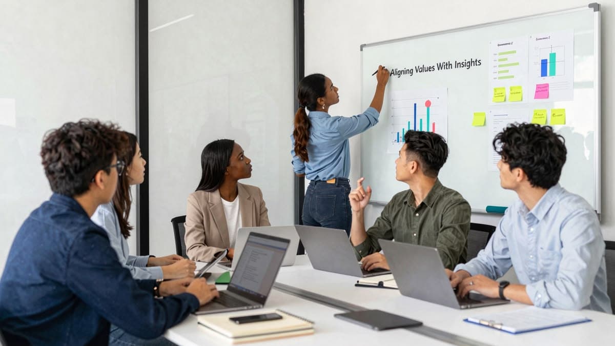 A facilitator leading a corporate learning session